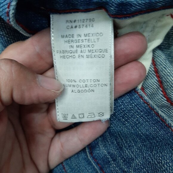 True Religion Mens Straight Leg Jeans Blue Denim  Size 33  Mexico 100% cotton - Picture 9 of 11